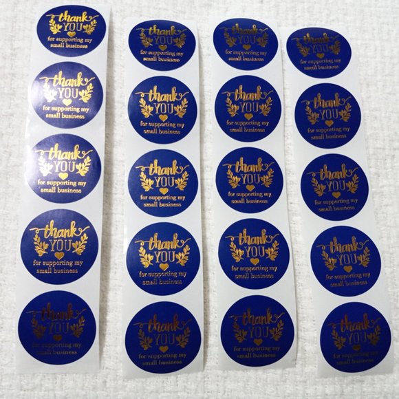 Blue Paisley Poly Mailer | Thank you Stickers | Bubble Mailer - Picture 4 of 5